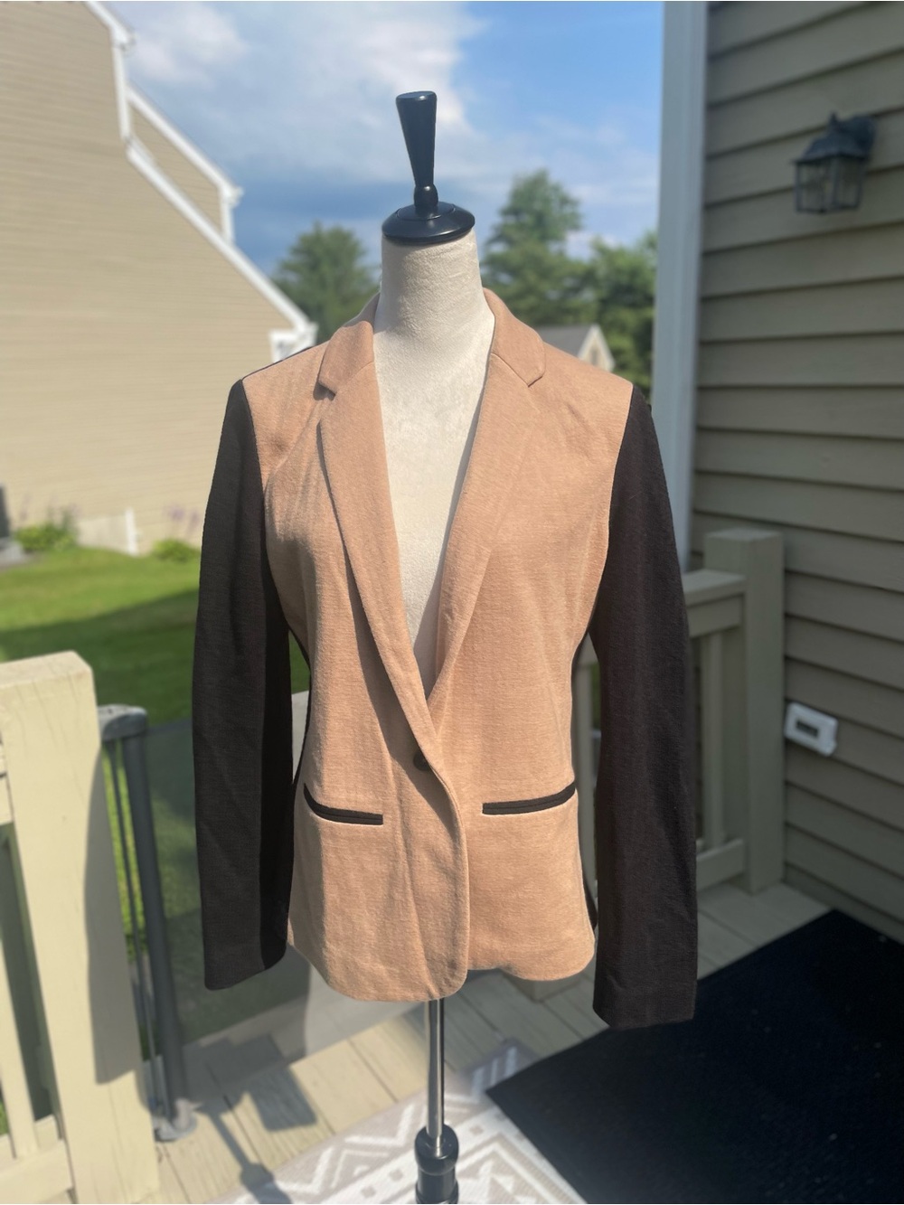 J. Crew Two-Tone Camel and Black Women's Blazer